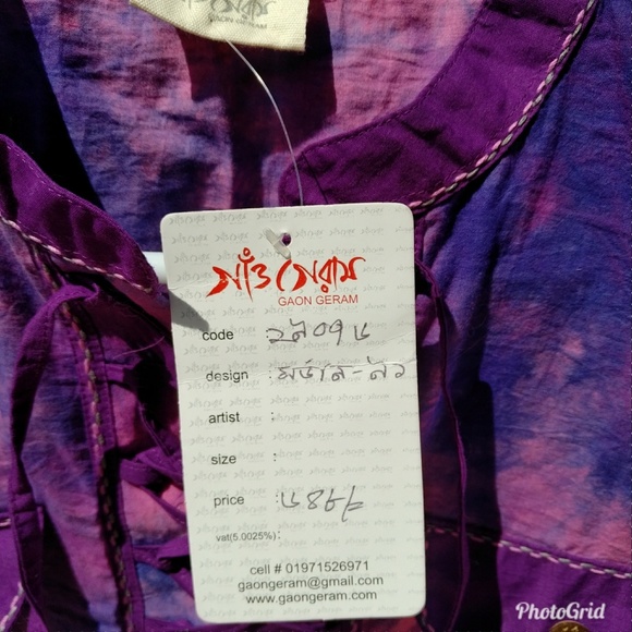 NWT Handmade Cover-up Mini Dress Tie-dye - Picture 3 of 4